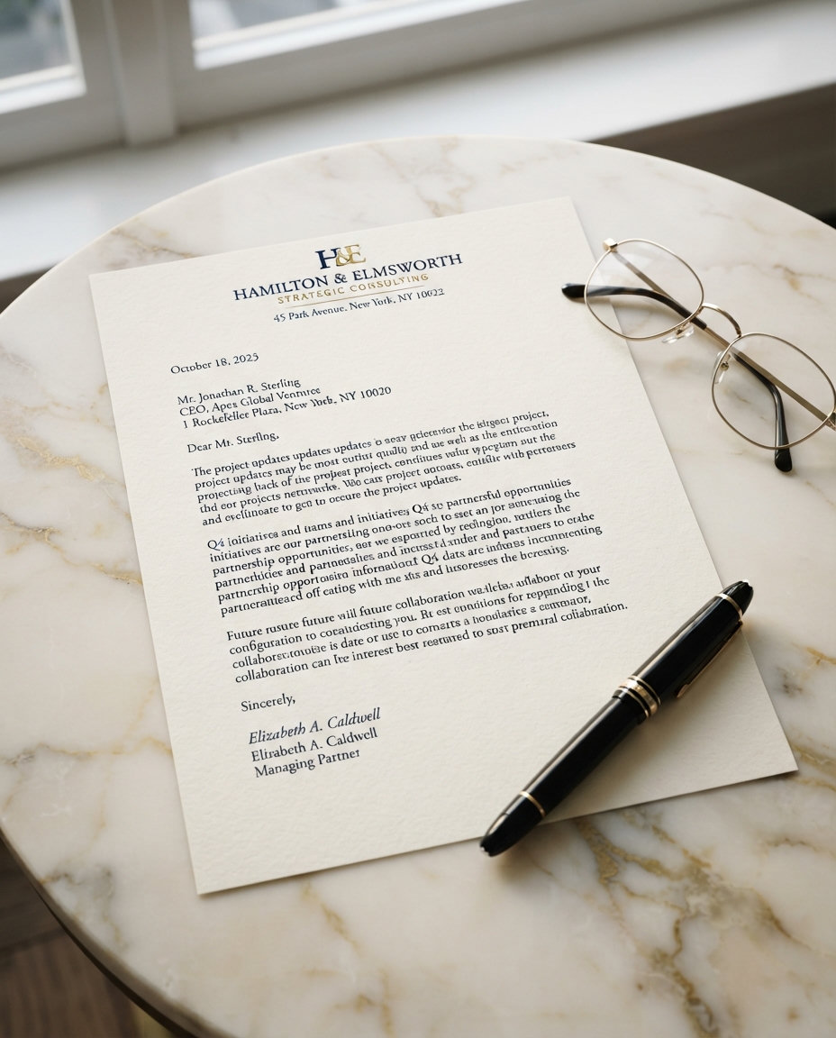 Executive correspondence — formal business letter