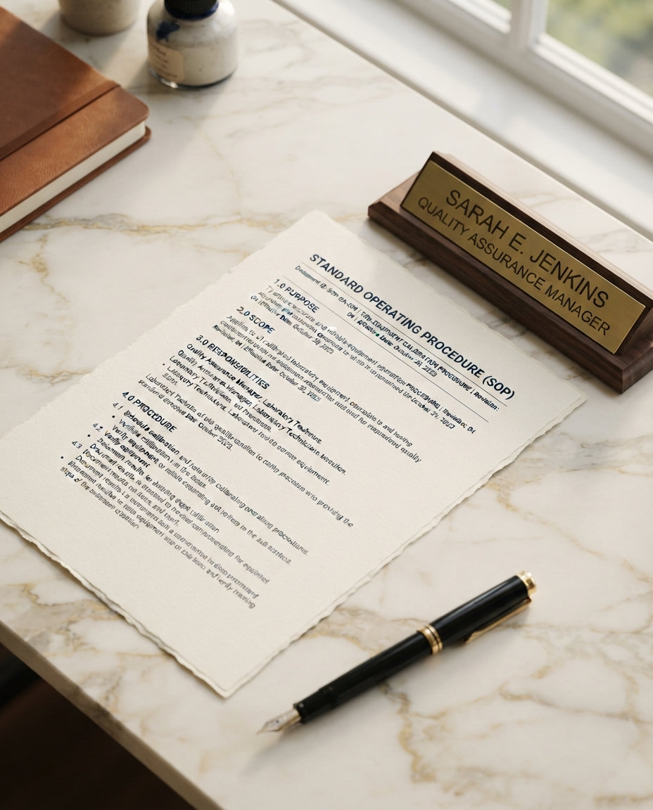 Standard Operating Procedure document sample